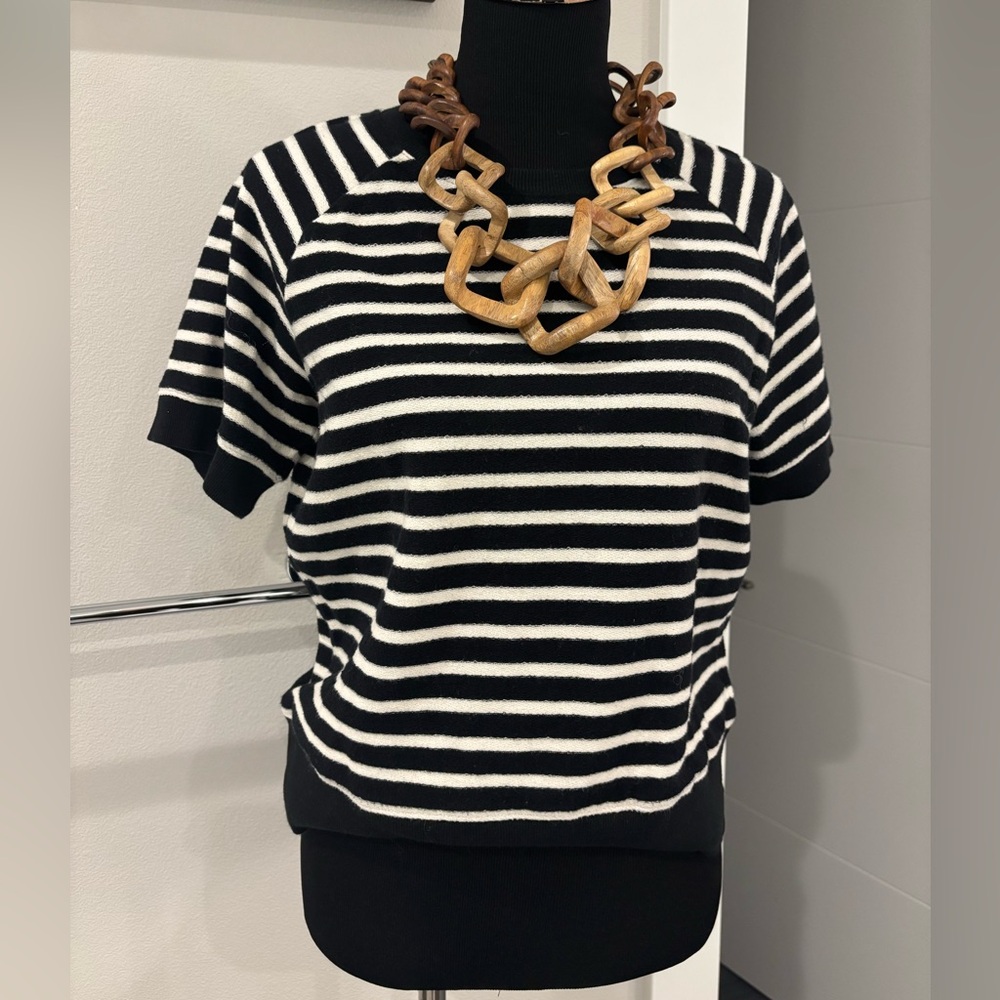 Lucky Brand Black and White Striped Tee